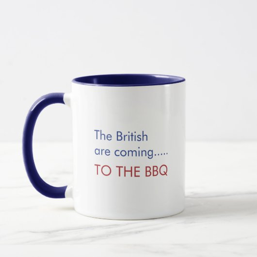 Mug Les Britanniques viennent à BBQ drôle 4 Juillet (Gauche)