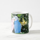Mug Les Budgies rose et bleu contre la trompette d'ang (Devant droit)