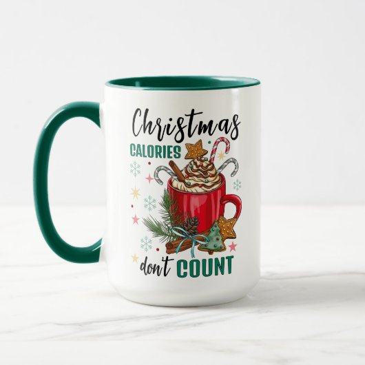 Mug Les calories de Noël ne comptent pas les mignonnes (Gauche)