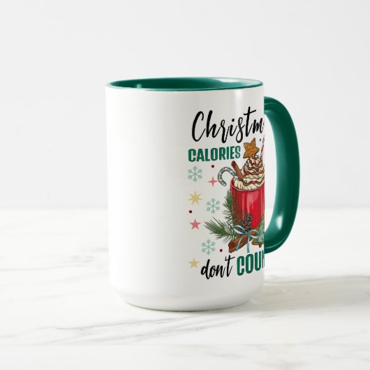 Mug Les calories de Noël ne comptent pas les mignonnes (Devant droit)