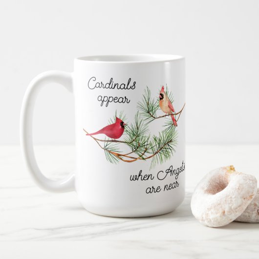 Mug Les cardinaux apparaissent quand les anges sont pr (Avec donut)