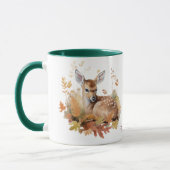 Mug Les cerfs Fawn en Feuilles d'automne (Gauche)
