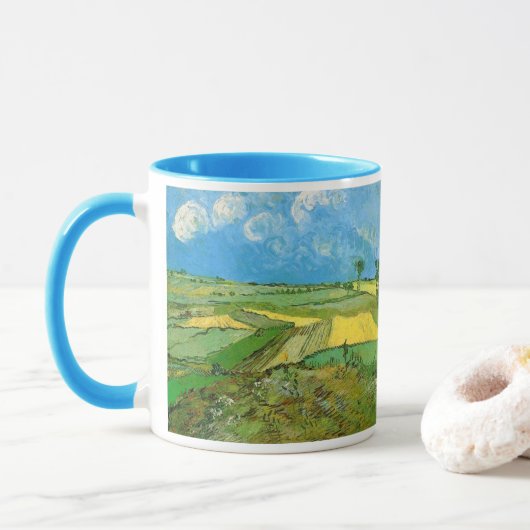 Mug Les champs de blé de Van Gogh à Auvers sous ciel n (Avec donut)