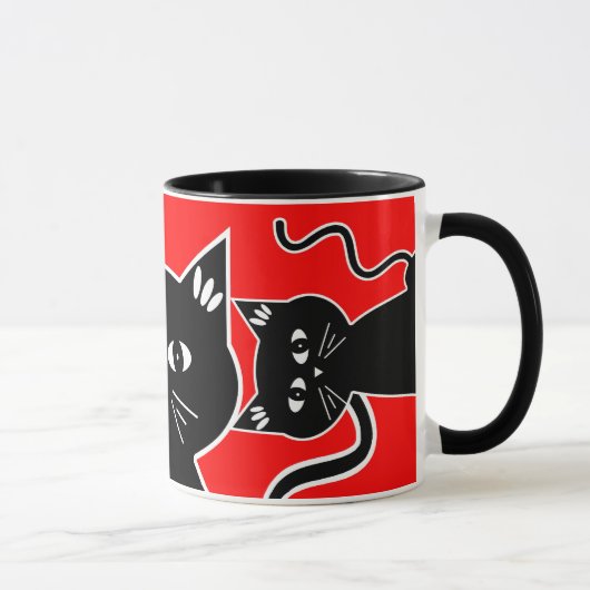 Mug Les chats curieux gardent un oeil sur vous ! (Droite)
