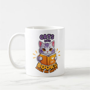 Mug Les chats et les livres me rendent heureux