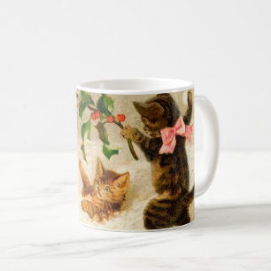Mug Les chats jouant dans Noël vintage de neige