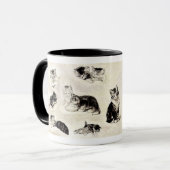 Mug : "Les chats mangent et jouent" (Devant gauche)
