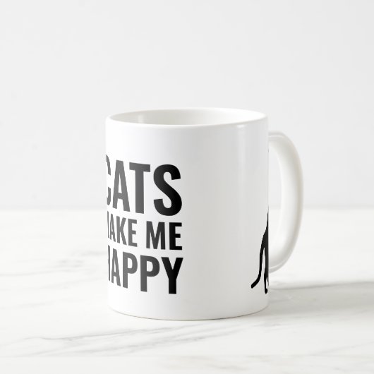 Mug Les chats me rendent heureux (Devant droit)