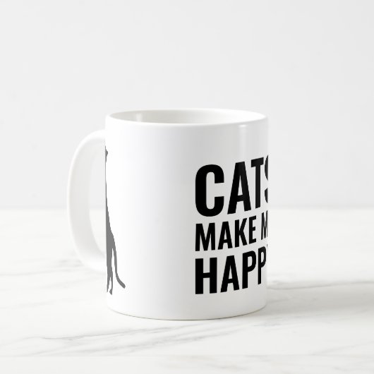 Mug Les chats me rendent heureux (Devant gauche)