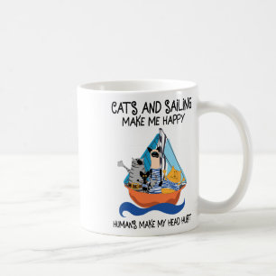 Mug Les chats naviguant me rendent heureux voile batea