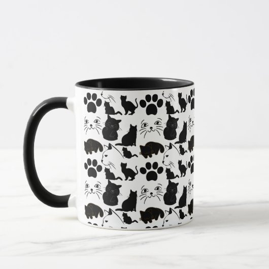 MUG LES CHATS NOIRS PAPIER MOTIF EN WRAPPER JETTE PILL (Gauche)