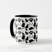 MUG LES CHATS NOIRS PAPIER MOTIF EN WRAPPER JETTE PILL (Devant gauche)