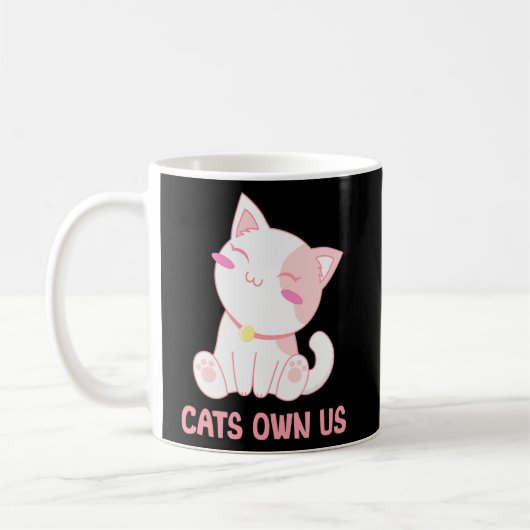 Mug Les chats nous possèdent un Amoureux des chats amu (Gauche)