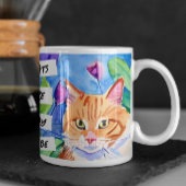Mug Les chats sont ma tribu | Chat orange et fleurs