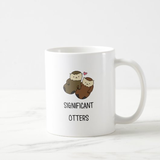Mug Les chemises du couple SIGNIFICATIF de LOUTRES, (Droite)