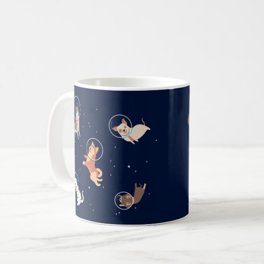 Mug Les Chiens Astronautes Dans L'Espace (Devant gauche)
