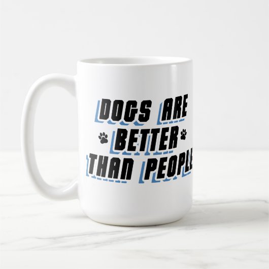 Mug Les chiens sont meilleurs [Noir/Bleu] (Gauche)