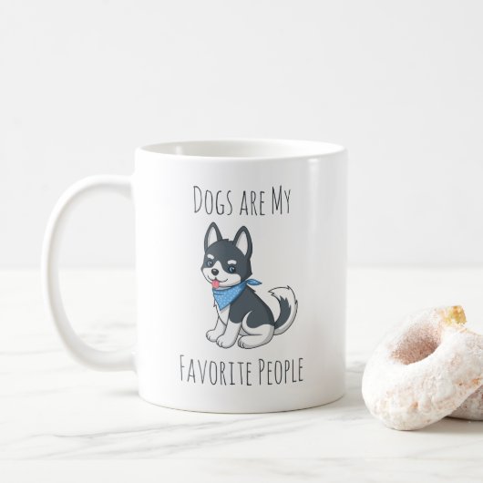 Mug Les chiens sont mes personnes préférées Husky chio (Avec donut)