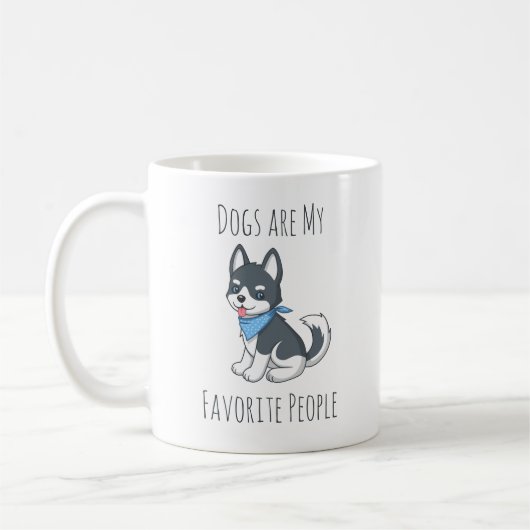 Mug Les chiens sont mes personnes préférées Husky chio (Gauche)
