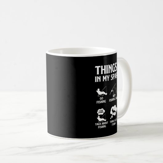 Mug Les choses que je fais dans mon temps libre Pêche  (Devant droit)