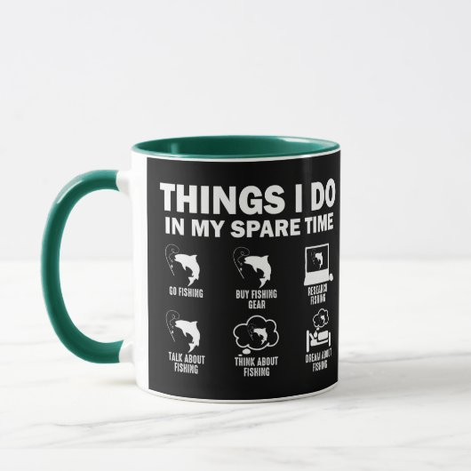Mug Les Choses Que Je Fais Dans Mon Temps Libre Pêche (Gauche)