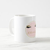 Mug Les cils noirs brillants d'or rose (Devant gauche)