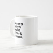 Mug Les cinq amers et Umami aigres salés doux des (Devant gauche)