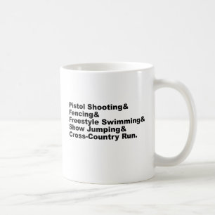 Mug Les cinq étapes d'un pentathlon Tir Fencing
