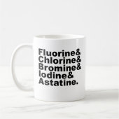 Mug Les cinq halogènes de la chimie | chlore, le brome (Gauche)