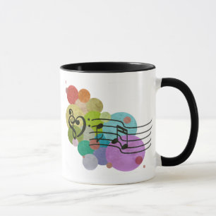 Mug Les clefs de coeur d'arc-en-ciel, les notes de