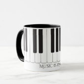 Mug Les clés faites sur commande de piano de bois (Devant gauche)