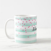 Mug Les Coeurs de Confetti roses à la menthe blanche (Gauche)