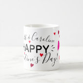 Mug Les coeurs de heureuse Sainte-Valentin ajoutent (Centre)