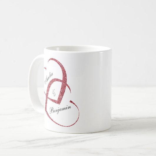 Mug Les Coeurs de la Parties scintillant rouge ensembl (Devant gauche)