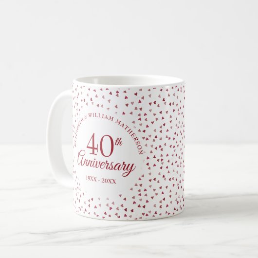 Mug Les Coeurs de rubis du 40e anniversaire (Devant gauche)