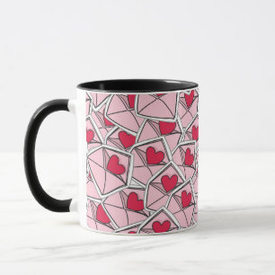 Mug Les coeurs de Valentine sur des enveloppes