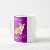 Mug Les Corgis règnent en pourpre (Devant gauche)