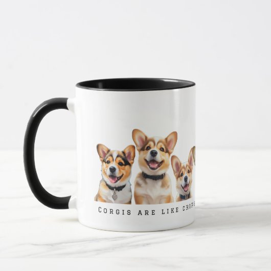 Mug 'Les Corgis sont comme les frites, on ne peut pas (Gauche)