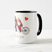 Mug Les couples affectueux sur une bicyclette tandem (Devant droit)