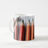 Mug Les crayons de couleur sont disposés pour illustre (Devant gauche)