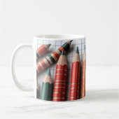 Mug Les crayons de couleur sont disposés pour illustre (Gauche)