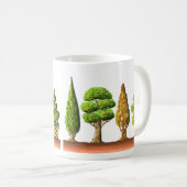 Mug Les cyprès en dessin couleurs (Devant droit)