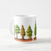 Mug Les cyprès en dessin couleurs (Devant gauche)