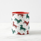 Mug Les Dachshunds de Noël de Buffalo Plaid Tartan (Centre)