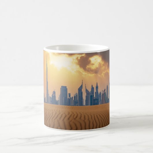 Mug Les déserts | Vue Skyline de Dubaï depuis la dune  (Centre)