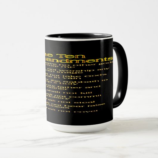 Mug Les dix commandements 01 (Devant droit)