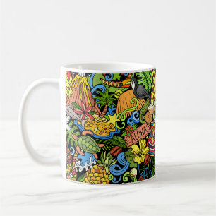 Mug Les doodons de dessin Hawaii motif sans couture. A