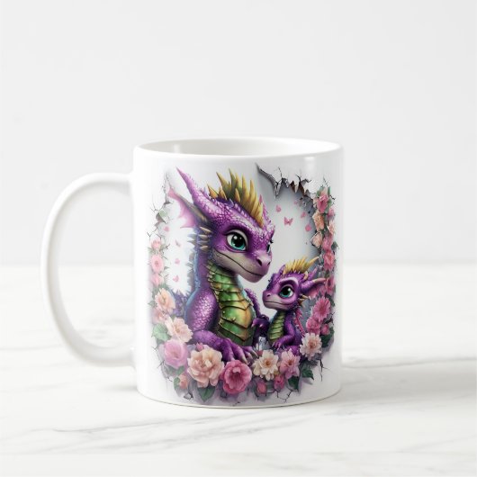 Mug Les dragons du dessin animé célèbrent la fête des (Gauche)
