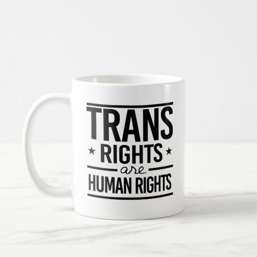 Mug Les droits trans sont des droits humains (Gauche)