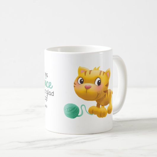 Mug Les enfants mignons chat et la bible de fil (Devant droit)